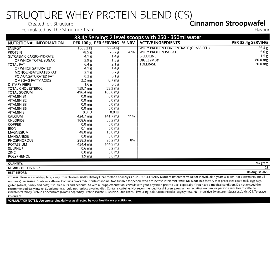 Cinnamon Stroopwafel Whey Protein