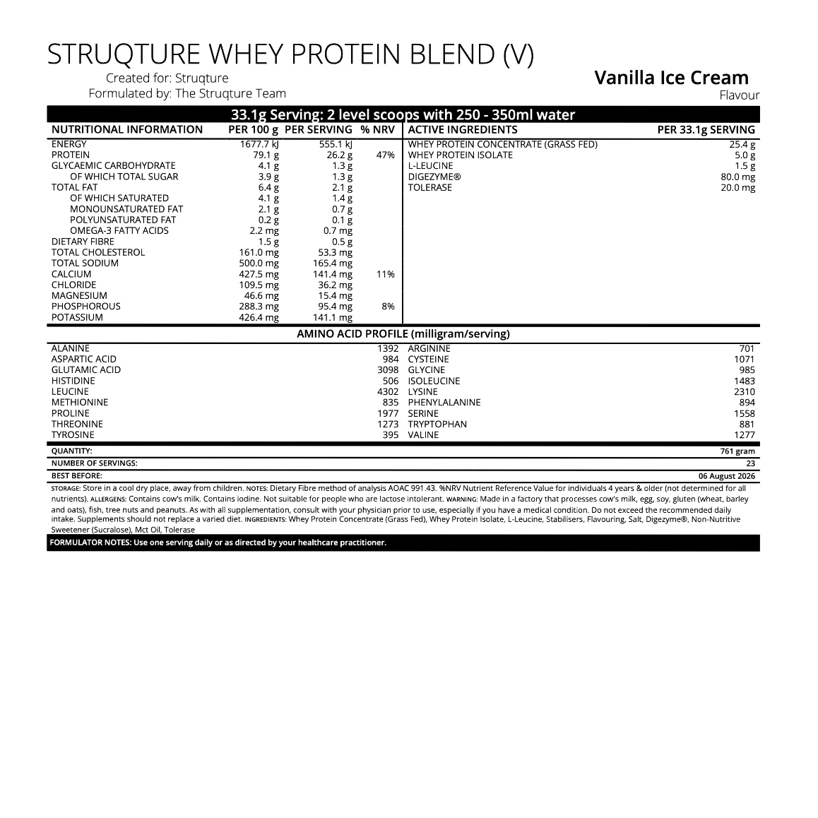 Vanilla Whey Protein